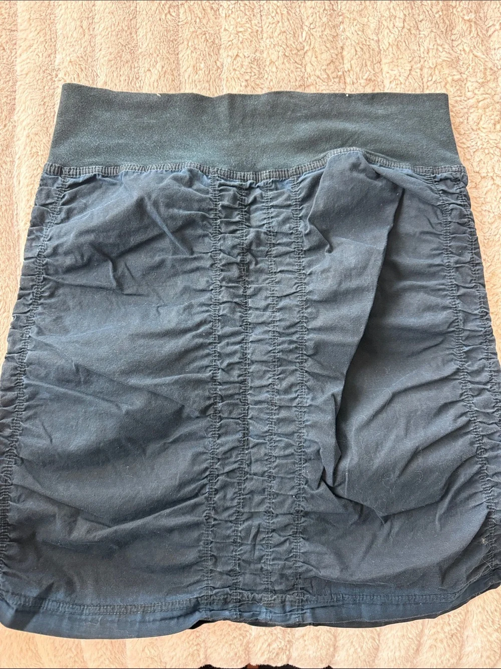 Black Ruched Cotton Blend Skirt Size Small
